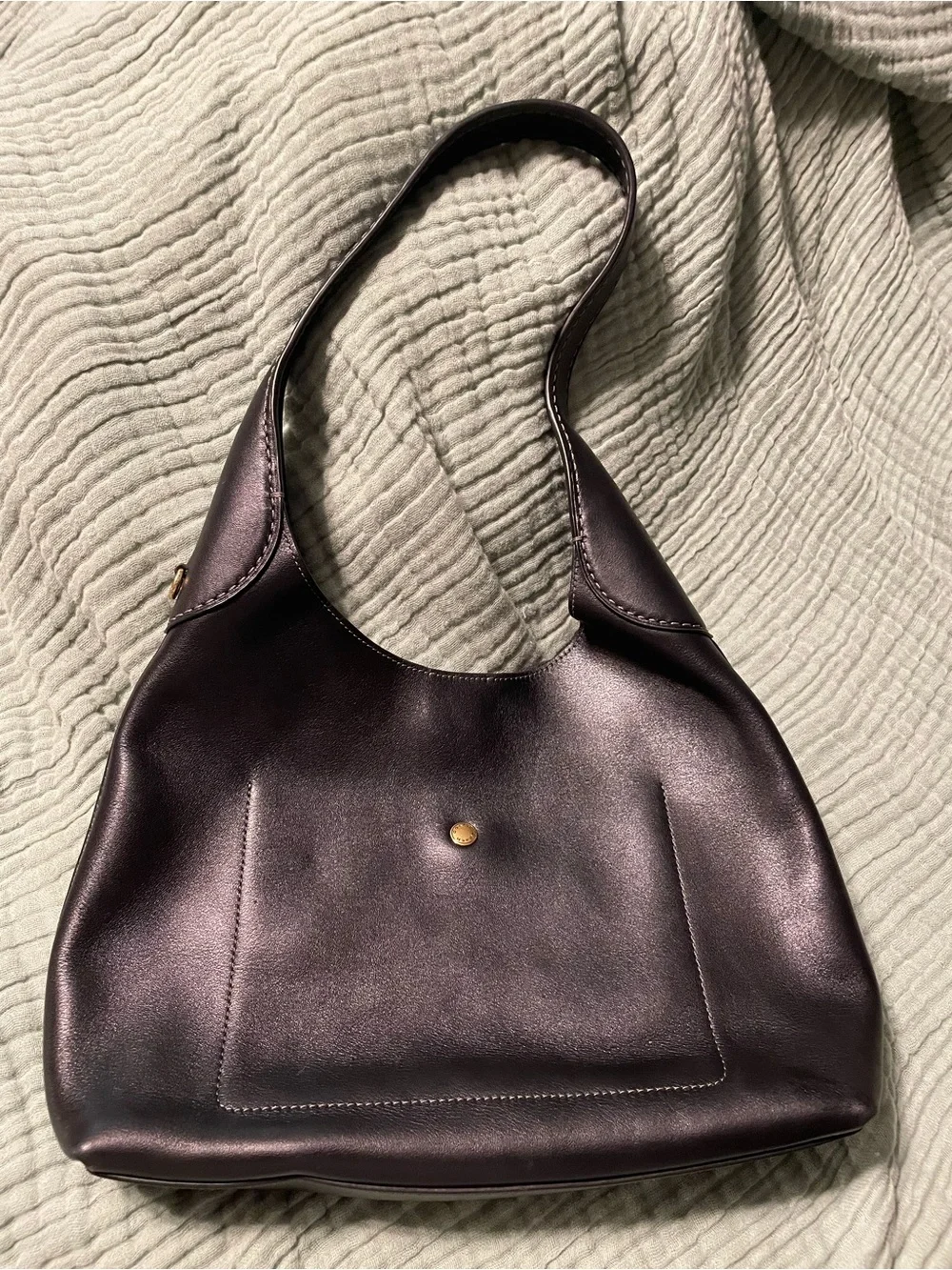 Coach Brooklyn 28 Black Leather Shoulder Bag - Picture 2 of 5